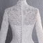 Φτηνές μακριά μανίκια υψηλό λαιμό μέτρια νυφικά σε απευθείας σύνδεση, φτηνά νυφικά φορέματα, WD517