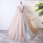 Tulle V Neck Long Ball Gown Evening Prom Dresses, Cheap Custom Sweet 16 Vestidos, 18499