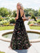Μαύρη Κεντητική V Λαιμό, Μακριά Σέξι Φορέματα Prom Βραδιού, η Φτηνή Συνήθεια Γλυκό 16 Φορέματα, 18500