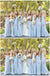 Populaire dépareillé bleu chiffon longueur de plancher bon marché longue robes de demoiselle d’honneur en ligne, WG567
