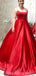 Spaghetti Simples Straps Red A-line Evening Vestidos De Baile, Noite Festa Vestidos, 12192