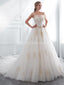 Querida uma linha de renda de ouro frisada vestidos de casamento baratos on-line, vestidos de noiva baratos, WD571