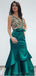 Col en V vert émeraude sirène longues robes de bal de soirée, pas cher Sweet 16 robes, 18338