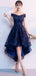 Off Ώμος Υψηλή Χαμηλή Ναυτικό Δαντέλα Φτηνές Homecoming Φορέματα Online, Φτηνές Κοντά Φορέματα Prom, CM797