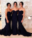 Μαύρα γοργόνα απλά μακρά φθηνά φορέματα παράνυμφων σε απευθείας σύνδεση, WG249