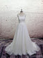Straps de dentelle bon marché Écope des robes de mariage A-line Tulle en ligne, WD370