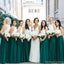 Jóia do Marfim Corpete Verde Saia de Uma linha de Tempo Baratos Vestidos de Dama de honra Online, WG678