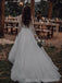 De longues manches voient par l'A-ligne de longues robes de mariée les robes de noce en ligne, bon marché, WD536
