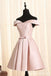 Off Shoulder Pink Günstige kurze Homecoming Kleider Online, CM604