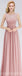 Robes de demoiselle d'honneur en mousseline de soie en dentelle rose fard à paupières dépareillées en ligne, WG542