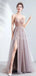 Spaghetti Straps See Through Side Slit Long Evening Prom Dresses, Evening Party Prom Dresses, 12215