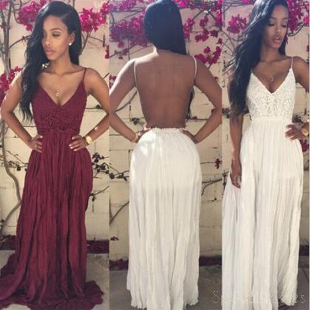 Backless Prom Dresses, Cheap Prom Dresses, Long Prom Dresses, V-neck Prom Dresses, PD0104