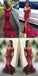 Erotisch von der Schulter sprühen rote paillettenbesetzte Meerjungfrauenhigh-School-Ballkleider, lange rote Abendkleider, langes High-School-Ballkleid, High-School-Ball zieht sich online, PD0184 an