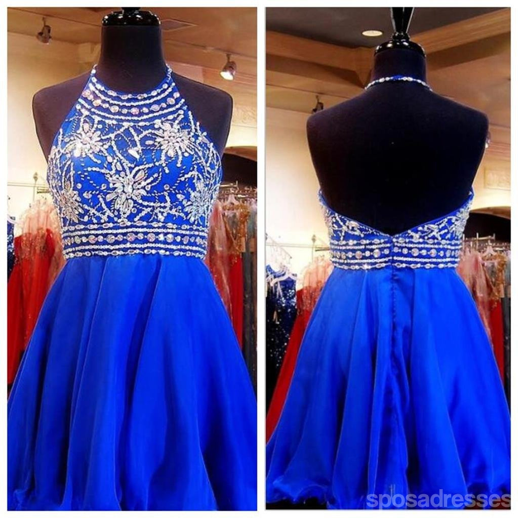 Διακοσμημένο με χάντρες Royal Μπλε Χορό Φορέματα Σύντομη Φορέματα Prom, Το 2016 Χαριτωμένο Homecoming Φορέματα, Γλυκό 16 Φορέματα, Φορέματα Κοκτέιλ ,Αποφοίτηση Φόρεμα,PD0004