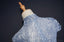 Modesto Decote Alto de Manga Curta Empoeirado Azul Longa Noite Vestidos de Baile Popular Barato a Longo 2018 Festa Vestidos de Baile, 17222