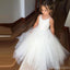 Haut de lacet de spaghetti tulle blanc robes de demoiselle d'honneur de vente chaudes pour le parti de mariage, FG005