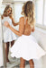 Σέξι εξώπλατο σέσουλα λαιμό Λευκό σύντομη Homecoming Φορέματα κάτω από 100, CM384
