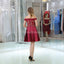 Βουργουνδίας Lace Off Shoulder Φθηνά Φτηνά Φορέματα Σε Απευθείας Σύνδεση, Φθηνά Φορέματα Μικρού Χορού, CM813