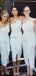 Único de fenda de lado branca dama de honra longa barata veste-se online, WG569