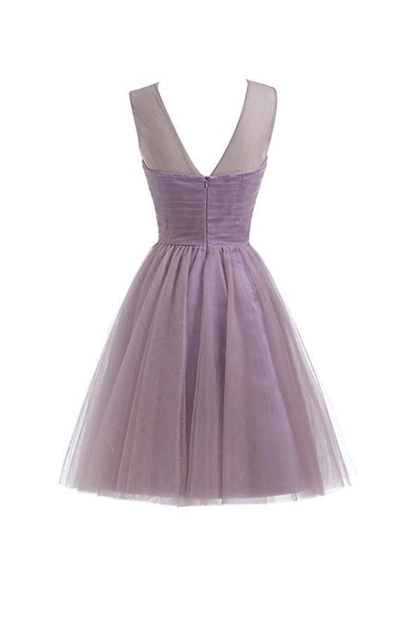 2018 Dusty Purple Φτηνά Κοντά Φορέματα Homecoming Online, CM634