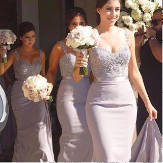 Nicht übereinstimmende Lace Chiffon A-Linie Benutzerdefinierte Brautjungfer Kleider, Billige Einzigartige Tüll Lange Brautjungfer Kleid, BD123