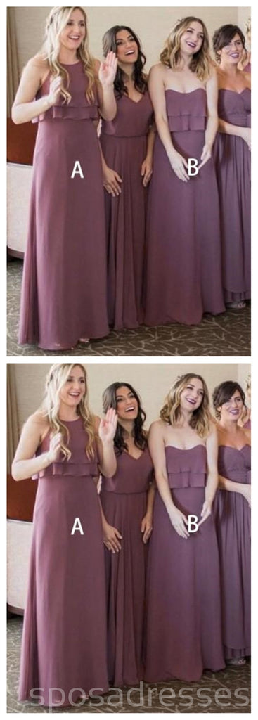 Dusty Purple Incomparável Chiffon baratos dama de honra vestidos on-line, WG268