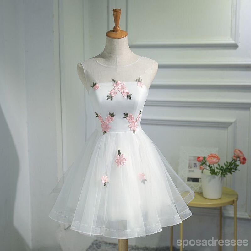 Απλή Applique Δαντελλών του Tulle Φθηνά Σύντομη Φορέματα Homecoming σε απευθείας Σύνδεση, CM667