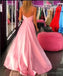 Sexy Pink Side Slit Günstige Lange Abend Abendkleider, Günstige Custom Sweet 16 Kleider, 18504