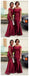 Burgund Off ώμου γοργόνα μακρά φθηνά φορέματα παράνυμφων Online, WG263