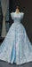 Μοναδικά Tiffany Blue A-line Ruffle Long Evening Prom Dresses, Evening Party Prom Dresses, 12235