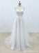 Simples V Neck Tulle Skirt Lace A linha de vestidos de noiva on-line, WD394