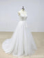 Elegante Backless Lace V Neck Tulle A linha de vestidos de casamento baratos on-line, WD390