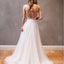 Απλά μακριά Backless γαμήλια φορέματα Α-γραμμών, Φορέματα δεξίωσης γάμου τούλι, WD0013