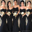 Querida sereia preta vestidos de dama de honra longos baratos on-line, WG244