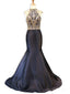 Robe de soirée longue sirène perlée noire dos ouvert, robes personnalisées bon marché Sweet 16, 18529