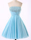 robes de bal de fin d'année de la Mignonne Bleue légère de Chiffon bon marché, CM0018