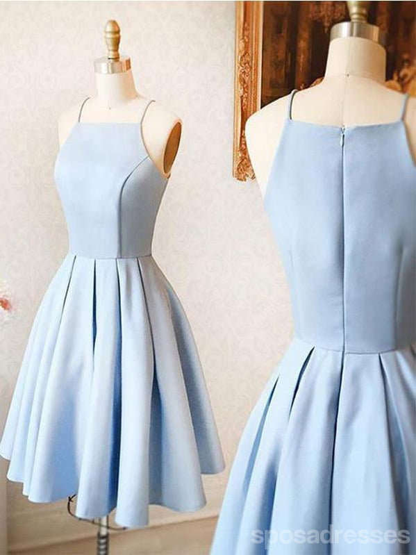 Einfache leichte blaue Spaghetti-Streifen Short Homecoming Dresses unter 100, CM387