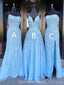 Sexy Blue Lace frisado barato Evening Prom Dresses, Evening Party Prom Dresses, 12202
