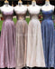 Azul marinho com Alças finas, Glitter Longa Noite de Baile, Vestidos de Noite, Vestidos de Festa de Formatura, 12282
