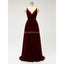 Σκούρο Κόκκινο Μακαρόνια Λουριά Σιφόν Ανοικτά Πίσω Φθηνά Παράνυμφος Φορέματα σε απευθείας Σύνδεση, WG584