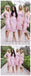 Mangas compridas cor-de-Rosa Laço da Sereia Barato Curto Vestidos de Dama de honra Online, WG257