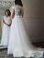 Robes de mariée pas cher à dos ouvert à manches longues en tulle en ligne, WD353