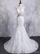 Manche de casquette dos nu sexy robes de noce de mariage de sirène de lacet de jupe détachables, robes de noce de mariage faites personnalisées bon marché, WD279