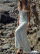 Transparent lace sirène Beach Wedding robe, wd294