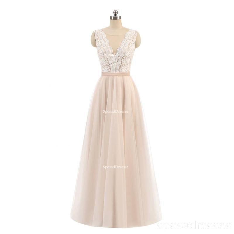 Σέξυ φόρεμα δαντελλών με δαντέλα V Neckline Custom, Unique Chiffon Long Bridesmaid Dress, BD118