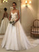 Élégantes robes de mariée pas chères en dentelle à col en V et dos nu en ligne