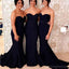 Μαύρα γοργόνα απλά μακρά φθηνά φορέματα παράνυμφων σε απευθείας σύνδεση, WG249