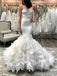 Dresses de mariage de sirène de cou de sangle populaires en ligne, WD405