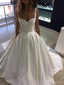 Απλή Σατέν Κομψό Λουράκι Φθηνά Φορέματα Γάμου Σε Απευθείας Σύνδεση, Φθηνά Δαντέλα Νυφικά Φορέματα, WD463