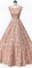 Manches longues Soop Rose Gold Lace Longues Robes de bal de soirée, Robes de bal pas cher, 18612
